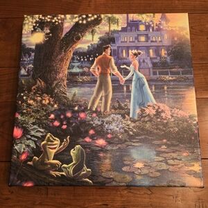 Thomas Kinkade The Princess and The Frog 14" x 14" Gallery Wrapped Canvas Art